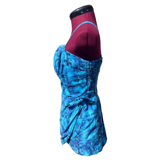 VTG Blue Floral 60's Paradise Hawaii Sun Suit Romper See Measurements in listing - Picture 3 of 15